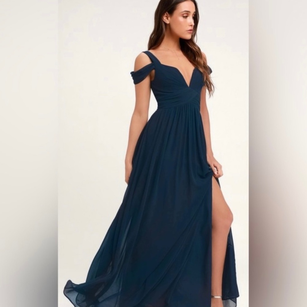 Lulu’s Navy Blue Ocean of Elegance Max Dress.